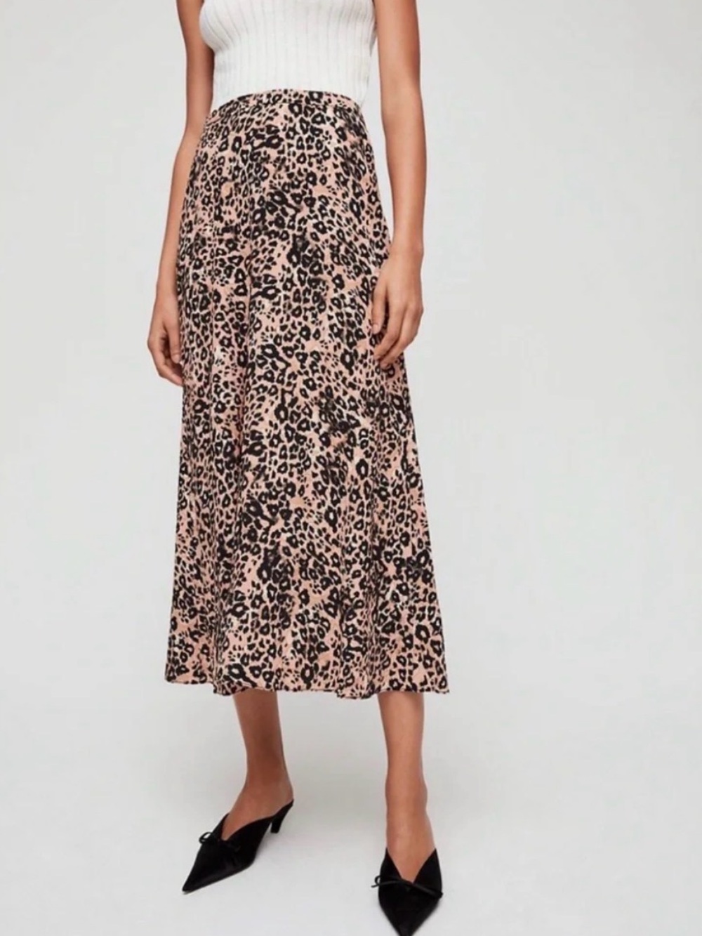 Aritzia Wilfred Leopard Print Midi Skirt - Size 4 - Picture 2 of 11